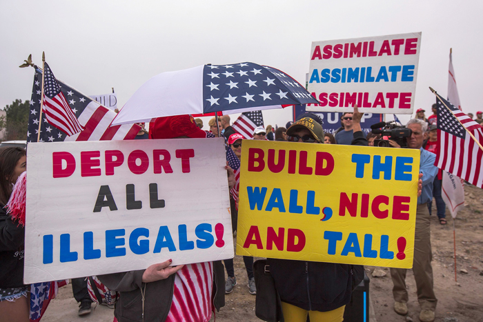anti-immigrant protestors