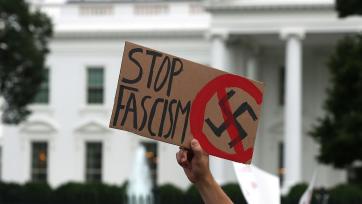 "Stop Fascism" sign